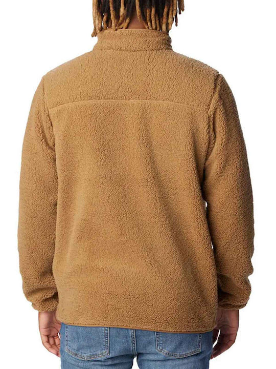 Columbia Rugged Ridge Sherpa Full Men's Fleece Cardigan with Zipper Light Brown