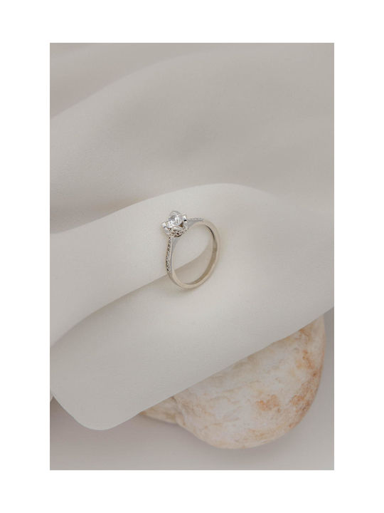 Themelidis Jewels Single Stone from White Gold 14K