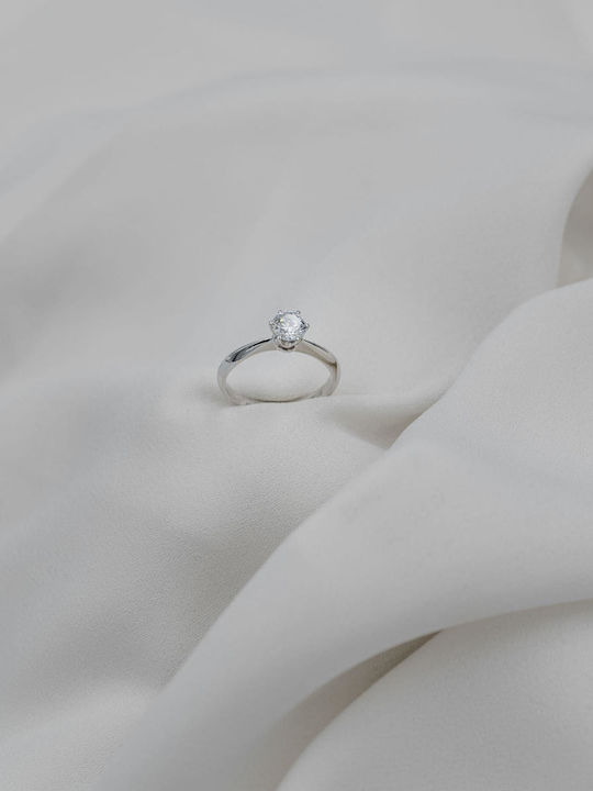 Themelidis Jewels Einzelstein aus Weißgold 18K mit Diamant