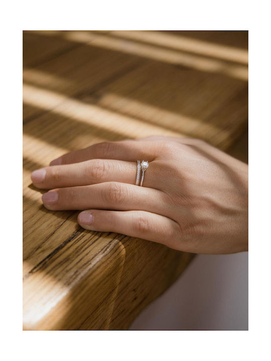 Themelidis Jewels Μονόπετρο από Λευκόχρυσο 18Κ με Διαμάντι