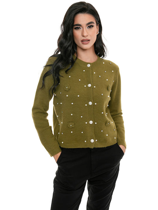 RichgirlBoudoir Women's Cardigan with Buttons Green