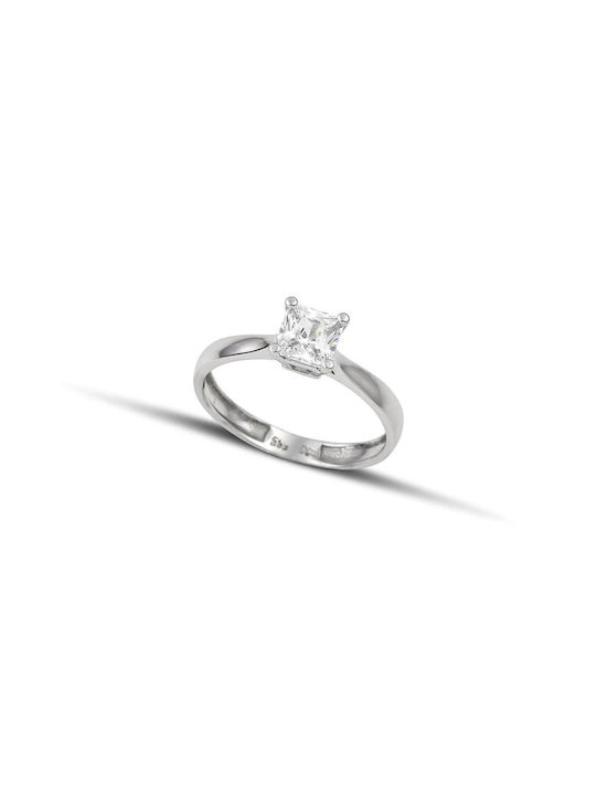 Themelidis Jewels Μονόπετρο από Λευκόχρυσο