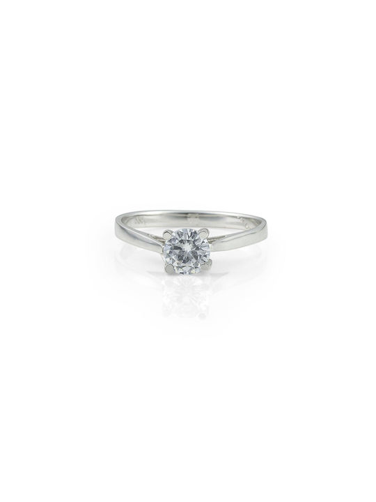 Themelidis Jewels Μονόπετρο από Λευκόχρυσο 18Κ με Διαμάντι