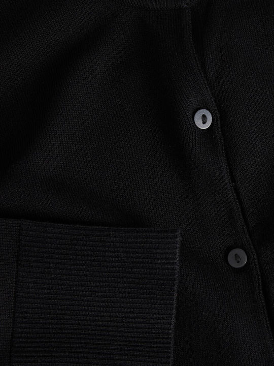 Lungă Jachetă de damă tricotată Black