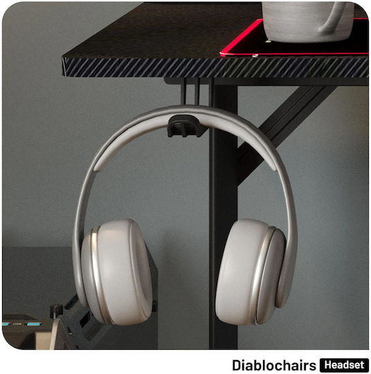 Gaming Office X-mate Wooden Black with Metal Legs and USB Ports 100x60x75cm