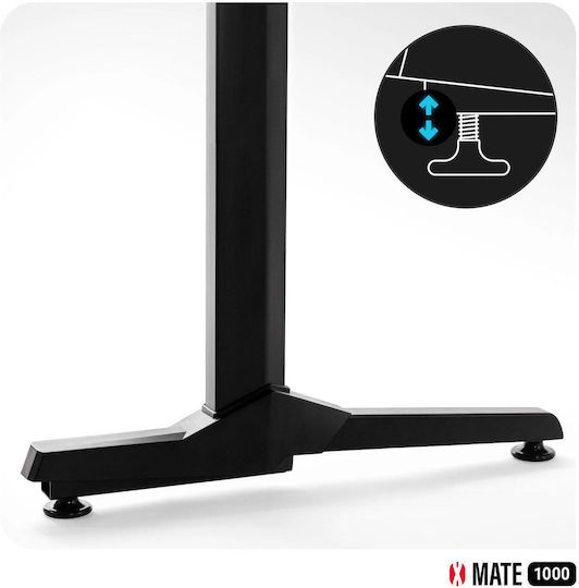 Gaming Office X-mate Wooden Black with Metal Legs and USB Ports 100x60x75cm