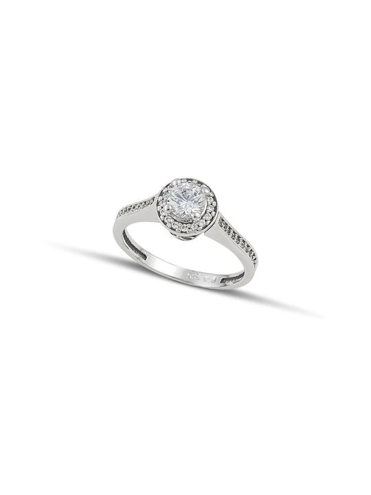 Themelidis Jewels Single Stone from White Gold 18K with Diamond