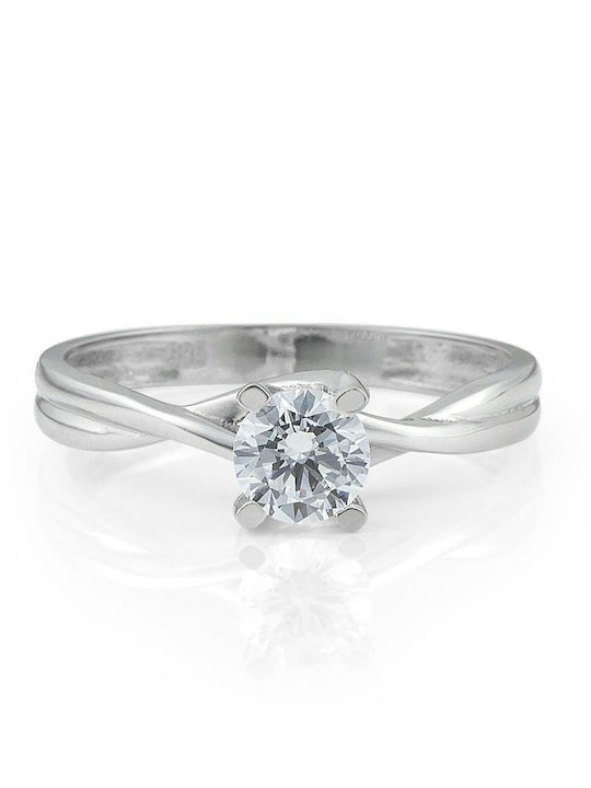Themelidis Jewels Einzelstein aus Weißgold 18K mit Diamant