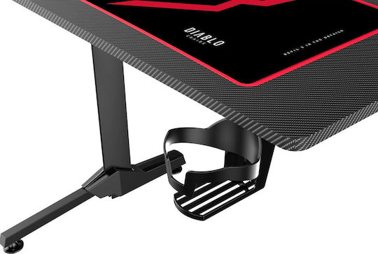 Gaming Office X-mate Wooden Black with Metal Legs and USB Ports 100x60x75cm