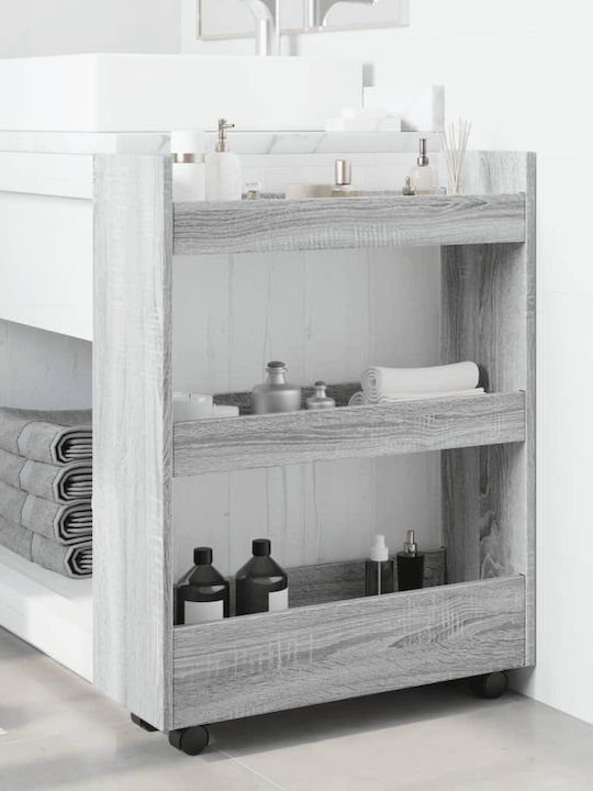 vidaXL Kitchen Trolley Wooden in Gray Color 60x22x80cm