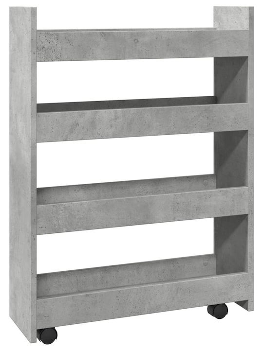 vidaXL Wooden Kitchen Trolley 3 Tiers Gray 60x20x82cm