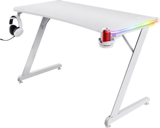 Геймърско Бюро GXT 709W Luminus Дървено Бяло С LED И USB Портове 120x60x74см