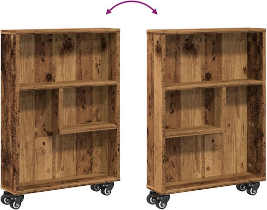 vidaXL Wooden Kitchen Trolley 4 Tiers Brown 48x13x68cm