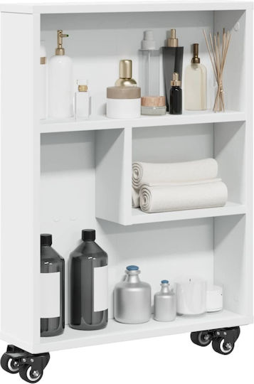 vidaXL Τρόλεϊ Κουζίνας Ξύλινο 4 Θέσεων Λευκό 48x13x68cm