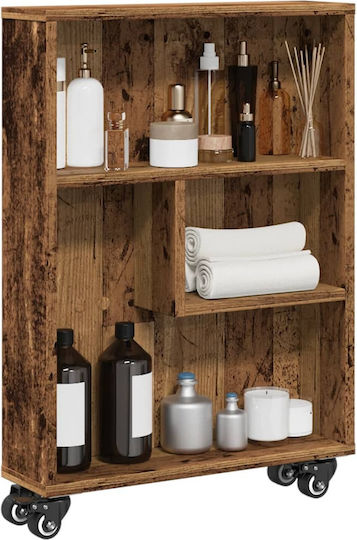 vidaXL Wooden Kitchen Trolley 4 Tiers Brown 48x13x68cm
