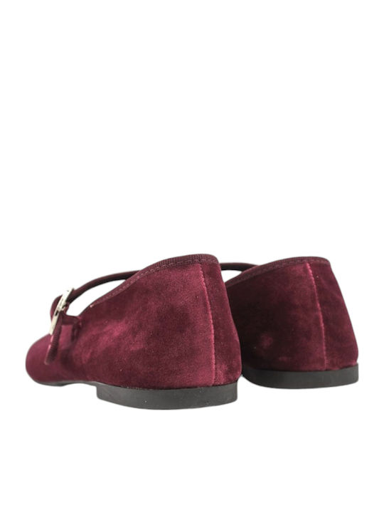 Pantofi balerini pentru femei in Burgundy Culori