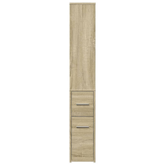 vidaXL Wall Hung Cabinet Bathroom Column Cabinet L22xD41xH135cm Sonoma