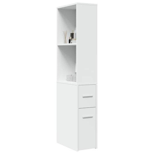 vidaXL Στήλη Μπάνιου Τοίχου Μ22xΒ41xΥ135cm Λευκή