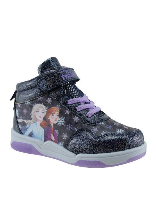 Disney Frozen Kids Sneakers High with Lights Blue
