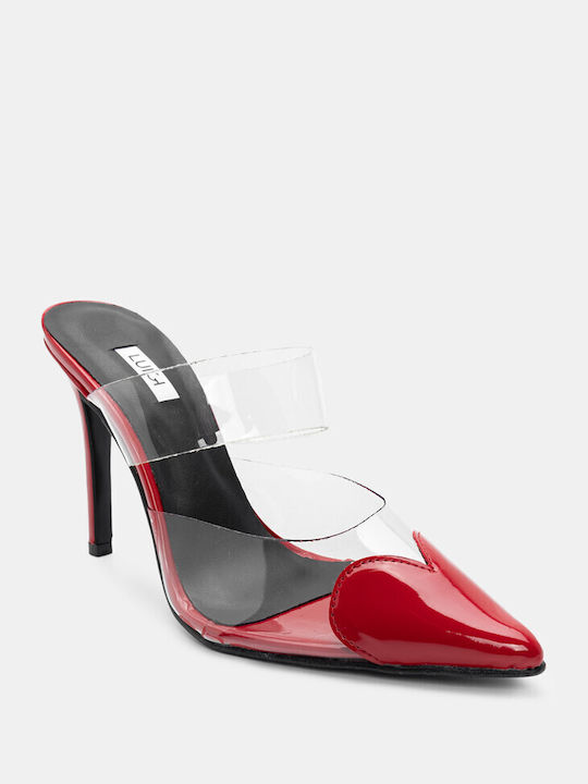 Luigi Heel Mules Red