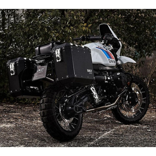 Unit Garage Geanta Laterala pentru Motociclete Stanga Aluminiu 40lt in Negru culoare