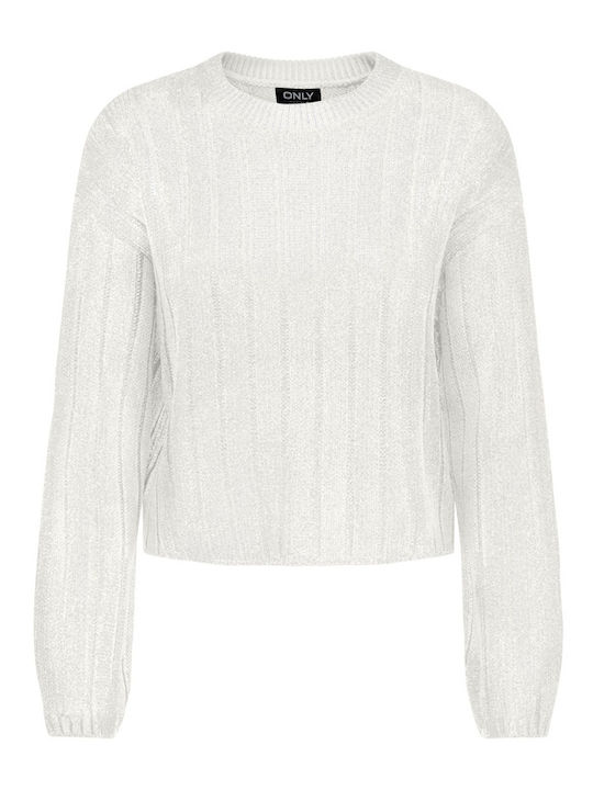 Only Women's Long Sleeve Sweater Silver-cream