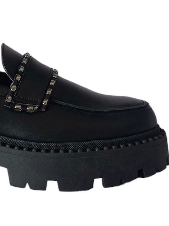 Sochic Shoes Leather Women's Loafers in Black Color