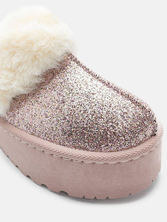 Luigi Clogs with Fur Pink