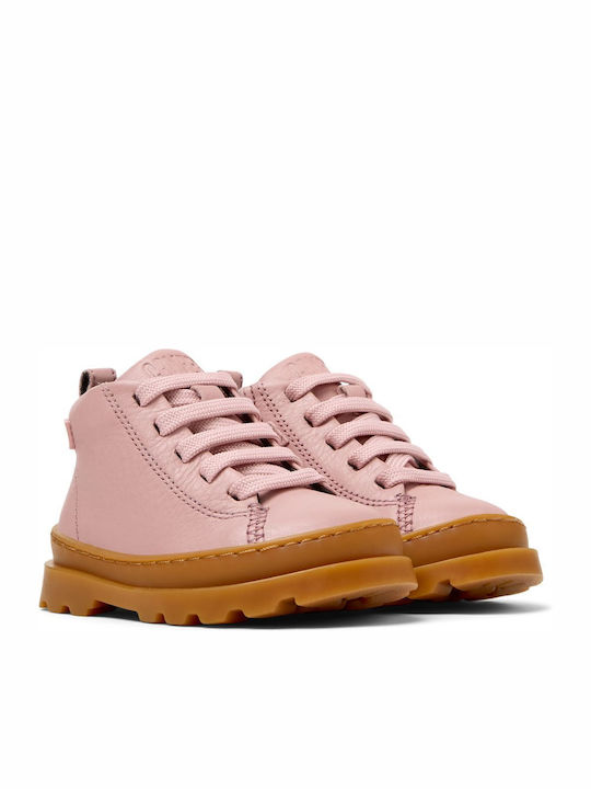 Brutus Fw Leather Kids Boots with Zipper Pink