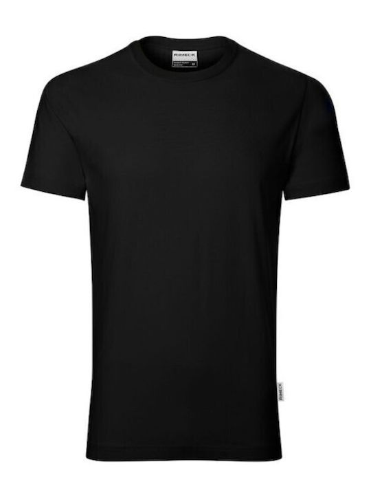 Rimeck Ανδρικό Διαφημιστικό T-shirt Κοντομάνικο σε Μαύρο Χρώμα