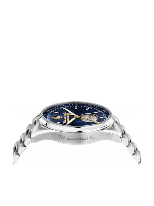 Maserati Men's Watch 42mm Automatic with Silver Metal Bracelet