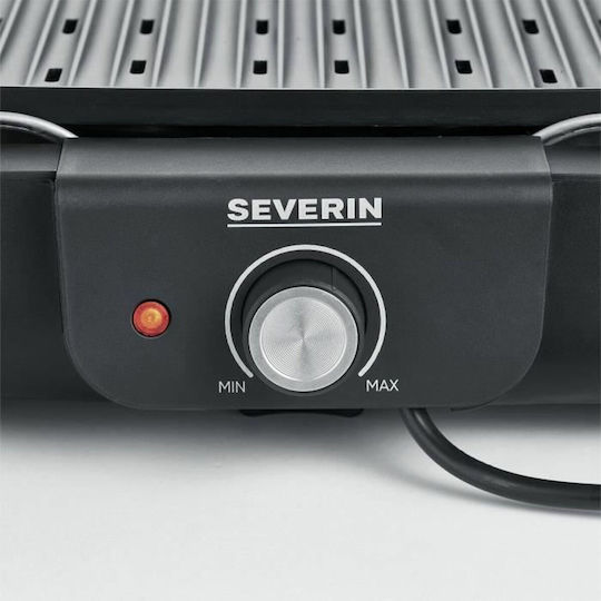 Severin PG8556 Tischplatte Elektrogrill Aluminium Geriffelte Platte 2300W Edelstahl mit einstellbarem Thermostat 33cmx29cmcm