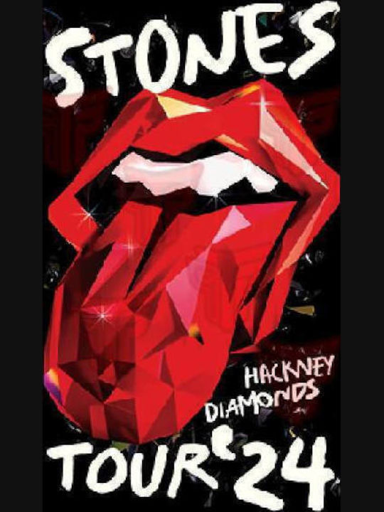 Premium Μπλουζάκι Takeposition Big Print Χοντρό Βαμβακερό 185 G/m2 Rolling Stones Tour24 Μαύρο 321-7770
