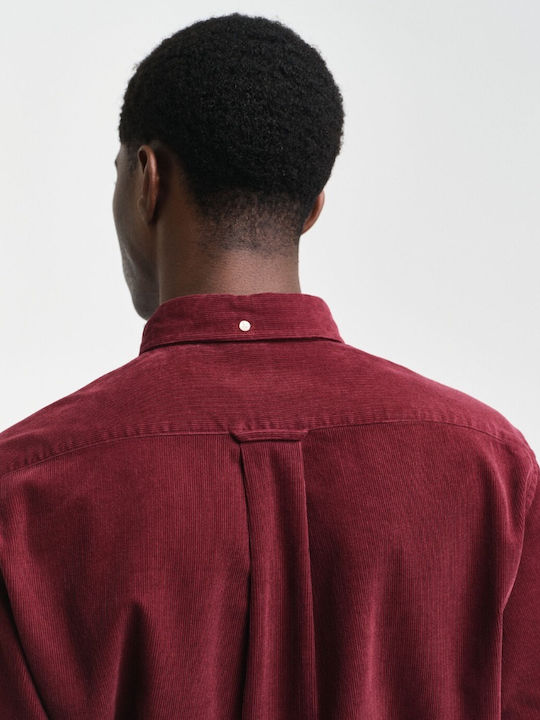 Long-sleeved Corduroy Shirt Burgundy