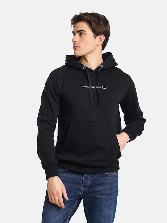 Life Style Butiken Men's Sweatshirt with Hood and Pockets Black