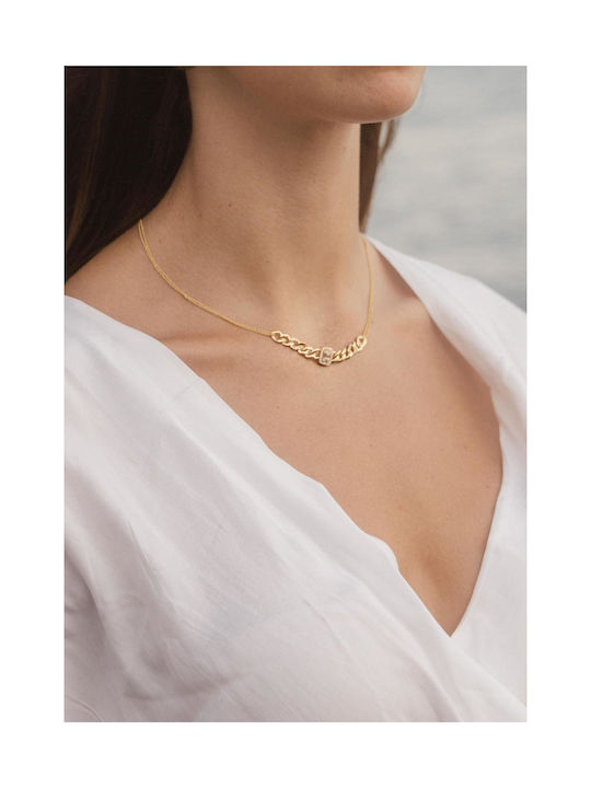 Themelidis Jewels Колие Розета от Злато 14K с Циркони