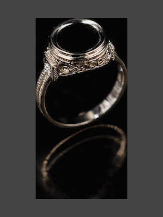 Themelidis Jewels Ανδρικό Δαχτυλίδι με Σμάλτο από Ασήμι