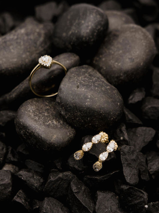 Themelidis Jewels Γυναικείο Δαχτυλίδι με Ζιργκόν από Χρυσό 14Κ