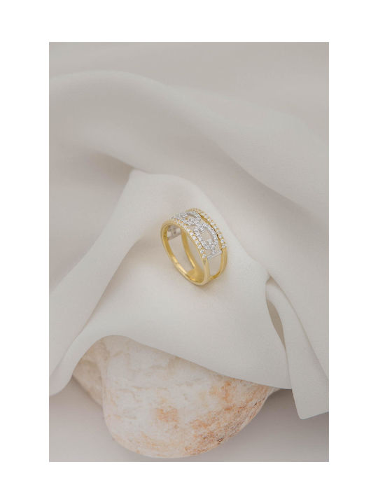 Themelidis Jewels Damen Ring mit Zirkonia aus Weißgold 14K