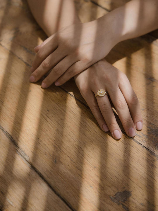 Themelidis Jewels Γυναικείο Δαχτυλίδι με Ζιργκόν από Χρυσό 14Κ