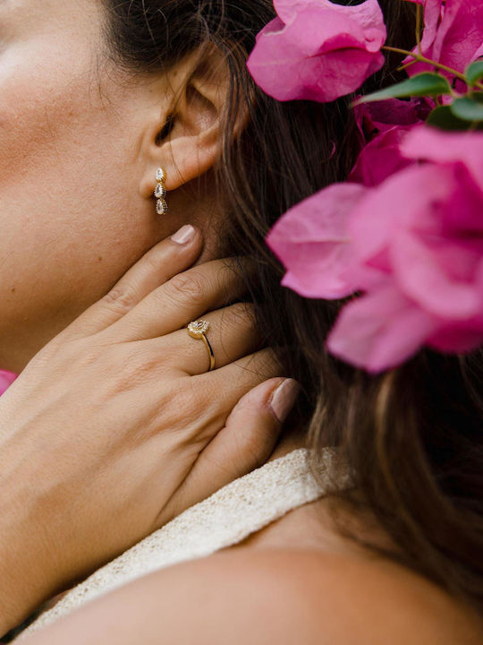 Themelidis Jewels Set Cercei din Aur 14K cu Pietre