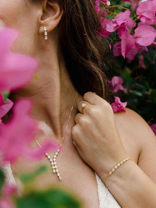 Themelidis Jewels Set Cercei din Aur 14K cu Pietre