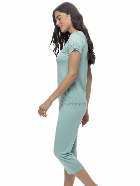 Galaxy Winter Women's Pyjama Set Fleece Turquoise