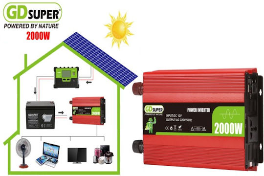 Modified Sine Wave Inverter Power 2000W with Input Voltage 12V Single Phase