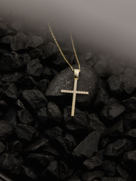 Themelidis Jewels Women's Gold Cross 14K Double Sided