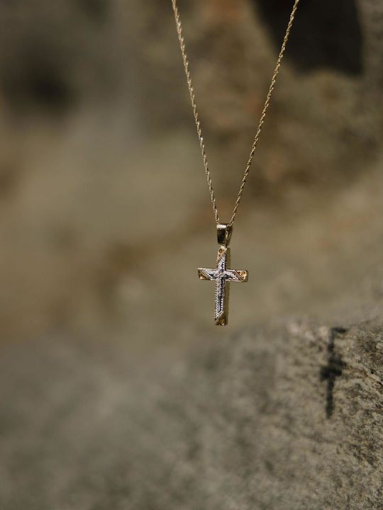 Themelidis Jewels Γυναικείος Χρυσός Σταυρός 14Κ Διπλής Όψης χωρίς Αλυσίδα