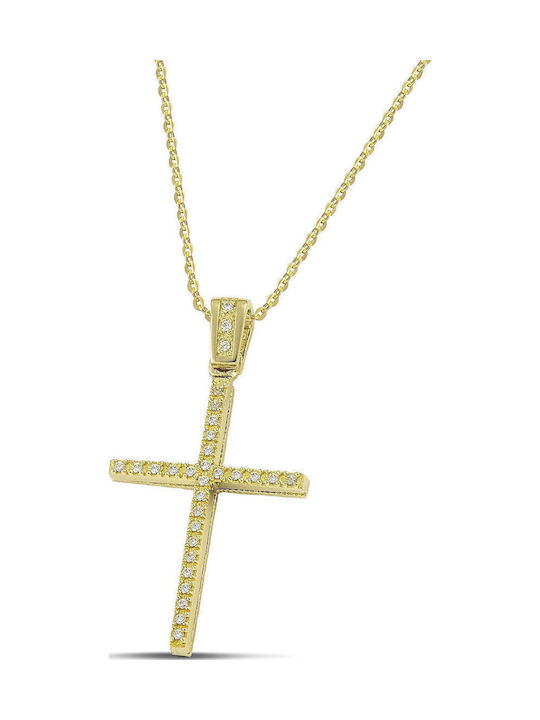 Themelidis Jewels Women's Gold Cross 14K Double Sided