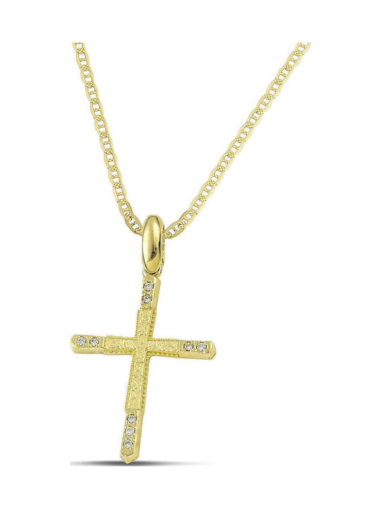 Themelidis Jewels Damen Gold Kreuz 14K