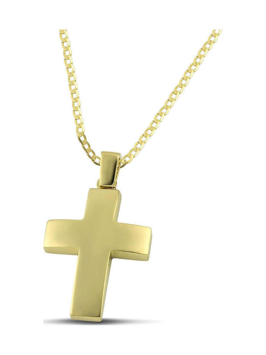 Themelidis Jewels Men's Gold Cross 14K Double Sided