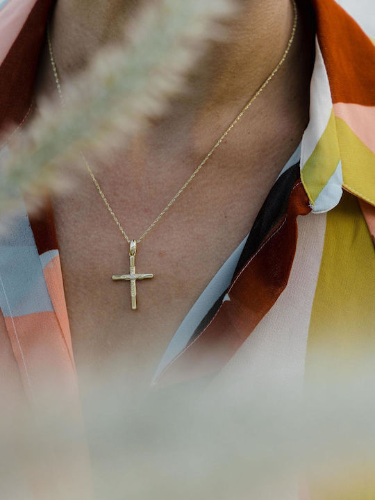 Themelidis Jewels Γυναικείος Χρυσός Σταυρός 14Κ χωρίς Αλυσίδα